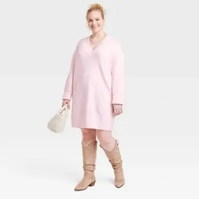 Universal Thread Women's Long Sleeve Tunic Mini Sweater Dress