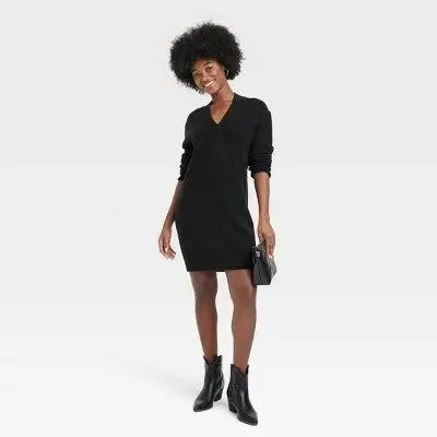 Universal Thread Women's Long Sleeve Tunic Mini Sweater Dress