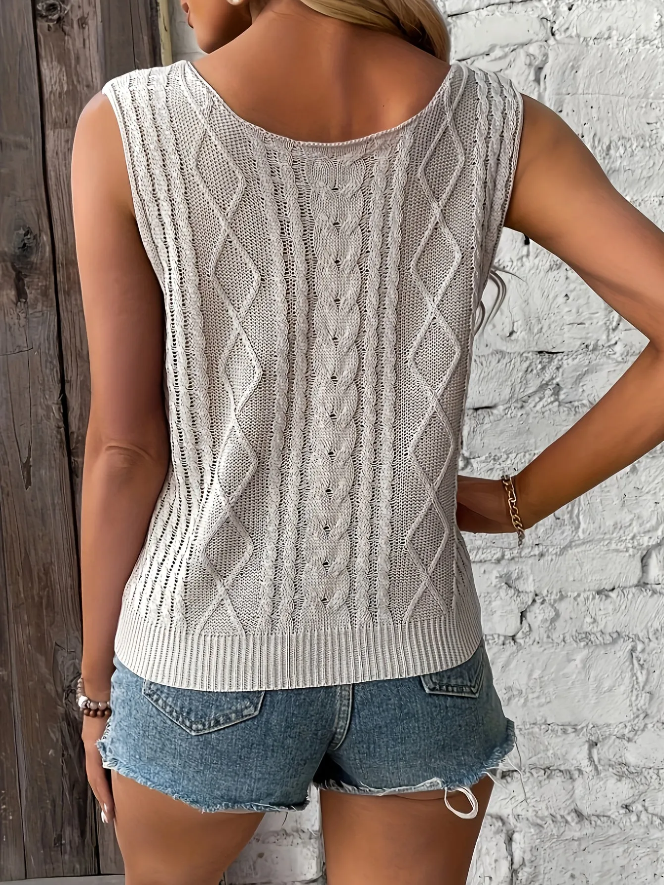 V Neck Sweater Vest - Soft and Cozy Knitted Design, Sleeveless and Lightweight for Spring & Summer, Perfect for Daily Wear, Feminine and Stylish Fit Womens Clothing