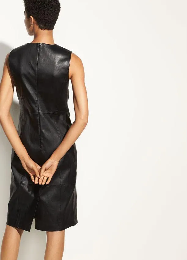 VINCE- Leather Dress Black