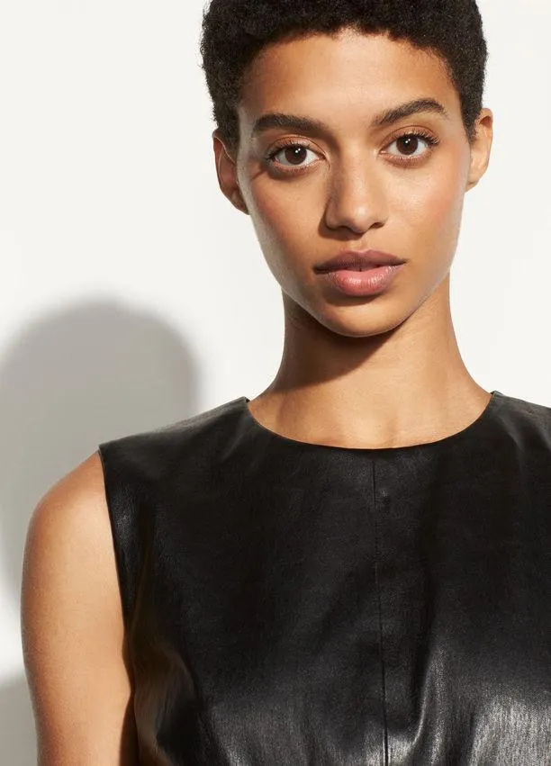 VINCE- Leather Dress Black