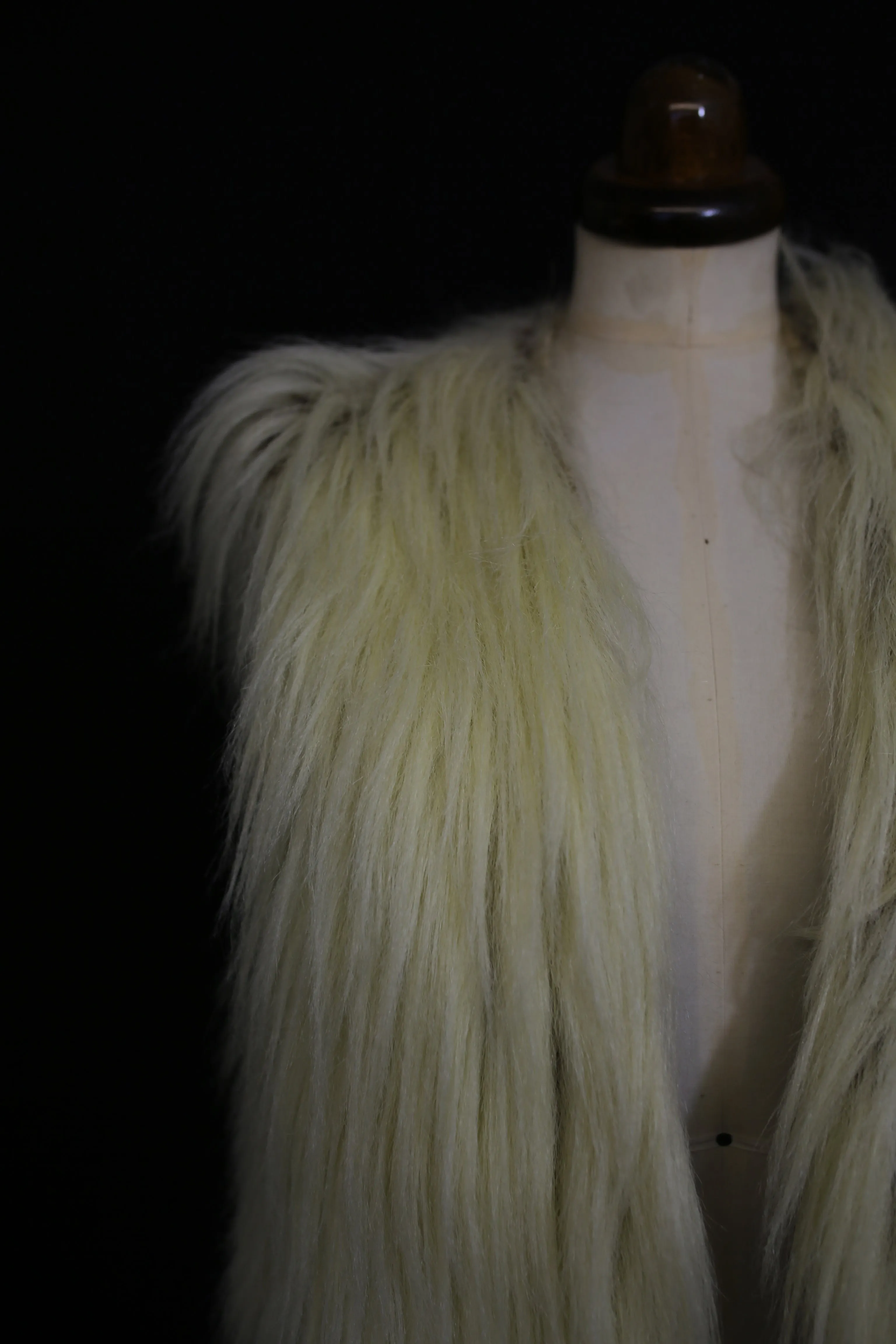 Vintage 1970s Shaggy Faux Fur Waistcoat