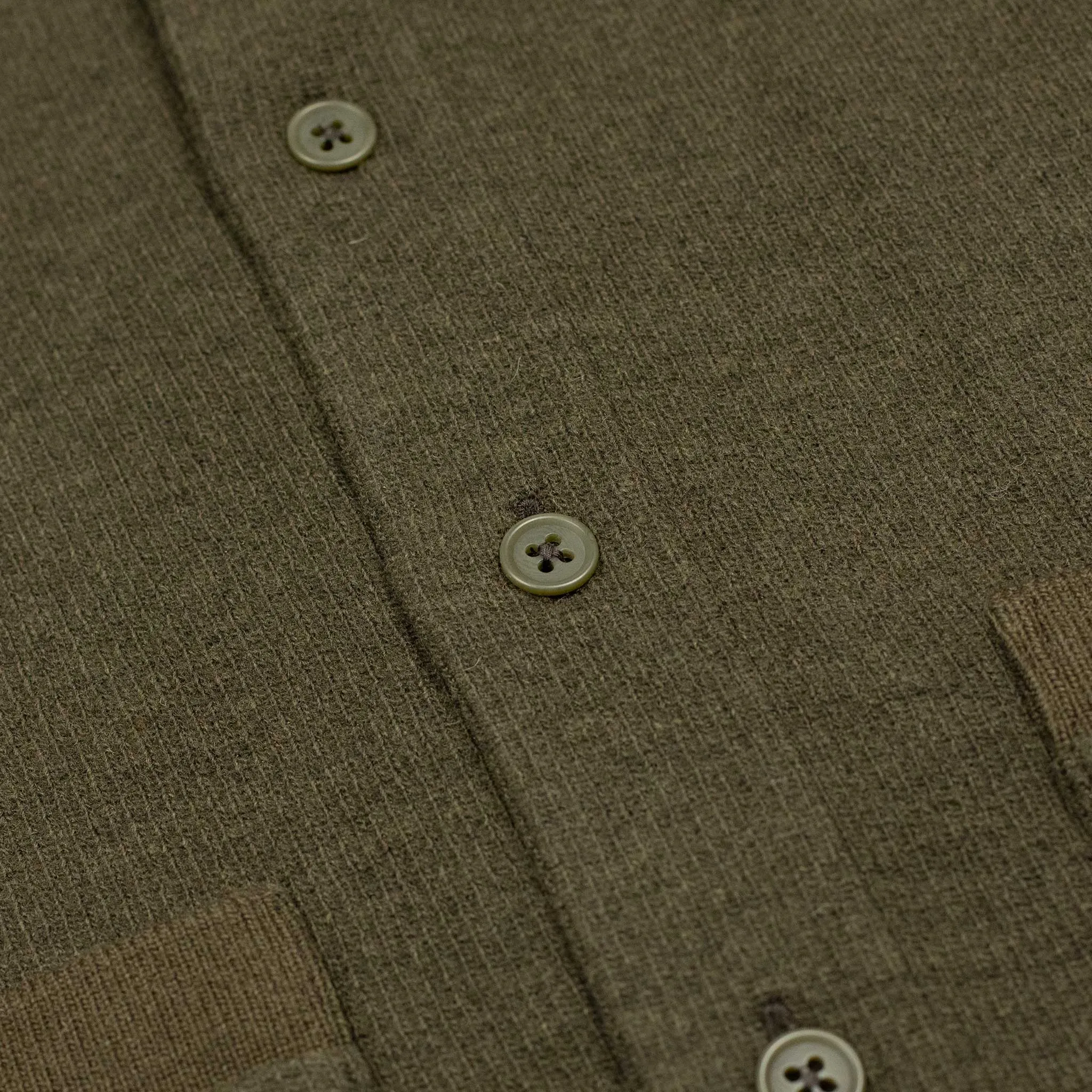 Work jacket in olive green ribbed heavy cotton and wool