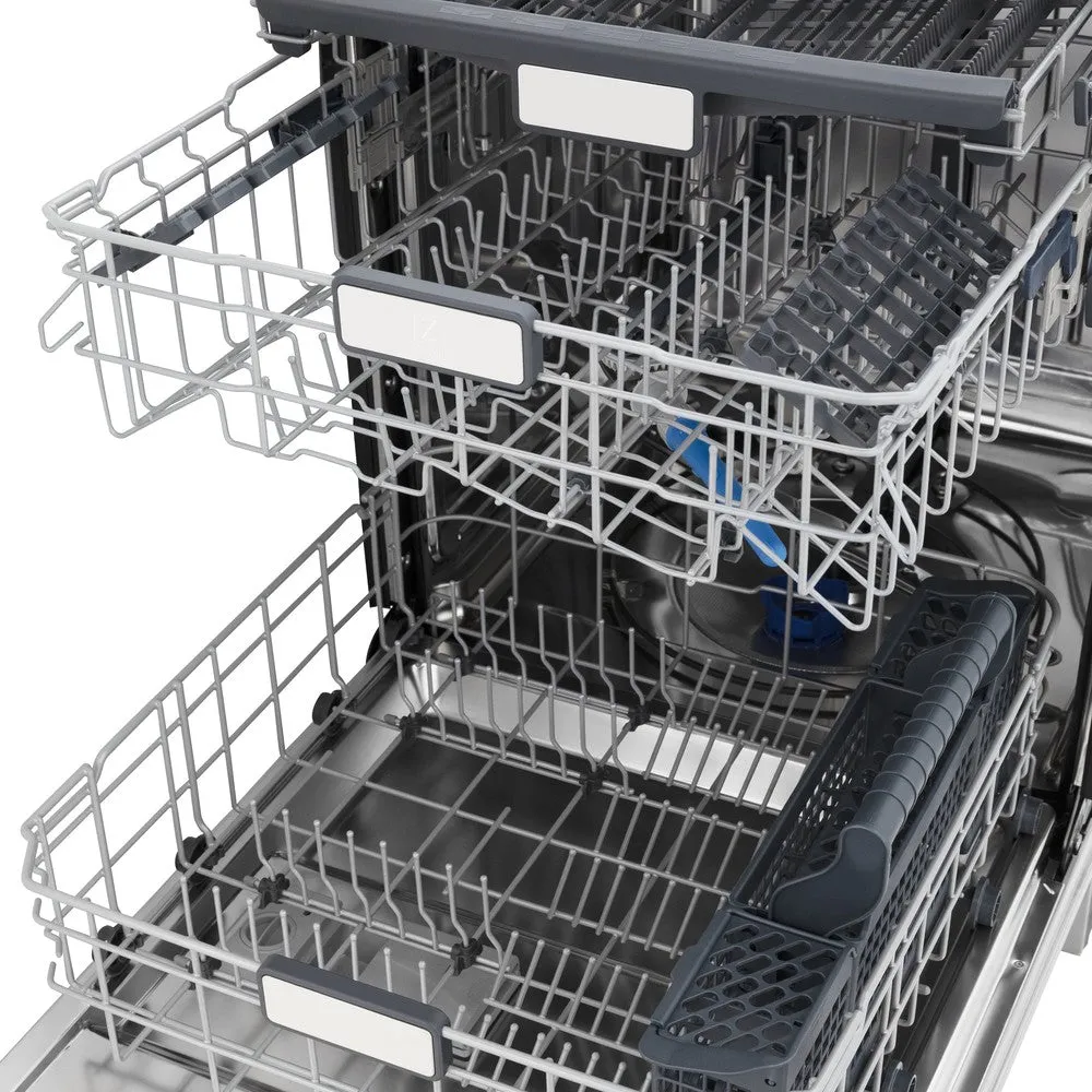 ZLINE 24 in. Monument Series 3rd Rack Top Touch Control Dishwasher with White Matte Panel, 45dBa (DWMT-WM-24)